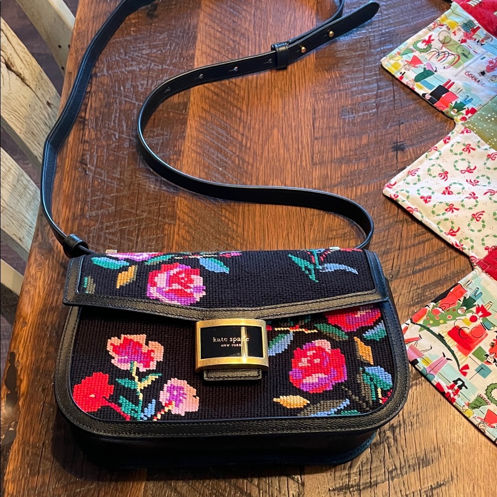 Kate Spade  Katy Autumn floral needle point crossbody